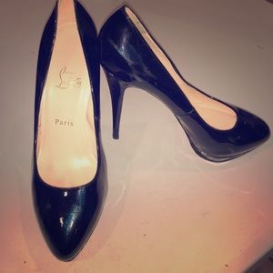 Metallic sparkle navy Christian Louboutin